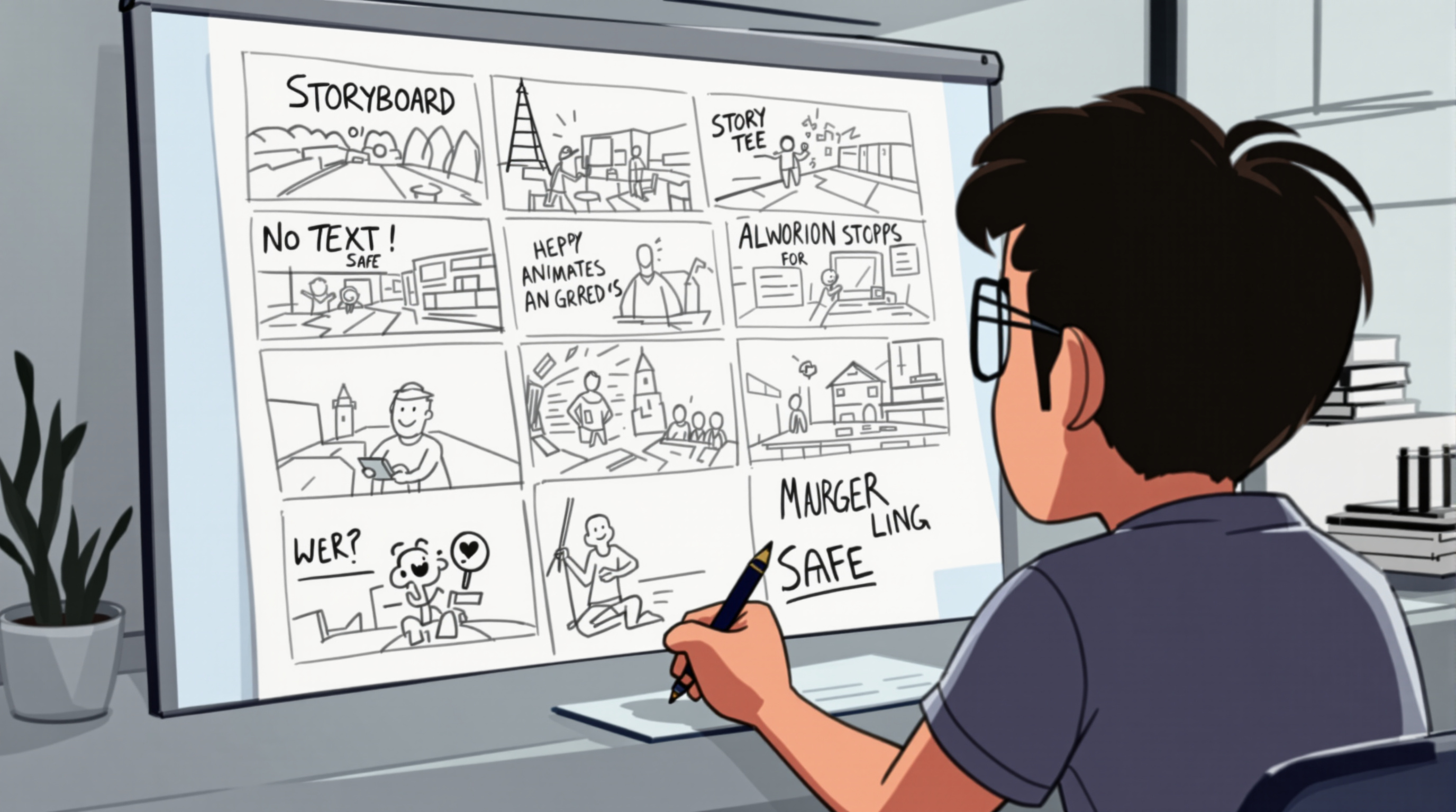 Storyboard réalisé par Com'Nina graphiste dessinateur pour animation